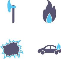 axe and fire Icon vector