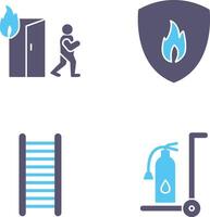 running from fire and fire shield Icon vector