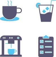 hot coffee and whiskey sour Icon vector