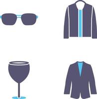 lentes y chaqueta icono vector