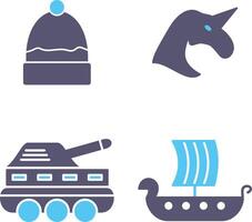 Warm Cap and Unicorn Icon vector