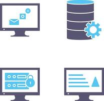 digital márketing y base de datos administración icono vector