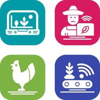 Smart Farm and Farmer Icon vector