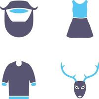 barba y Bigote y vestir icono vector