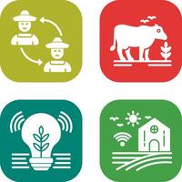 Connect and Cattle Icon vector