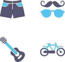 hipster estilo y pantalones cortos icono vector