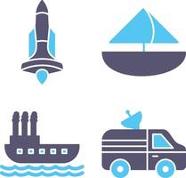 Rocket and Small Yacht Icon vector