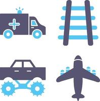 Ambulance and Train tack Icon vector