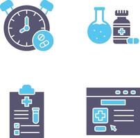 Clock and test tube Icon vector