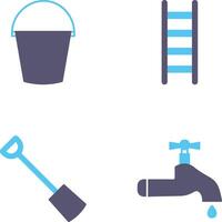 agua Cubeta y escalera icono vector