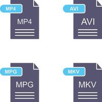 MP4 and AVI Icon vector