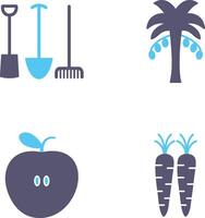 Gardening Tools and Palm tree Icon vector