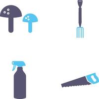 Mushrooms and Gardening Fork Icon vector