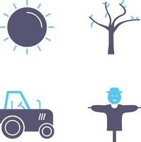 Sun and Tree Icon vector