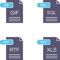 GIF and SQL Icon vector