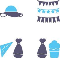 Garlands and Woman Hat Icon vector