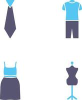 Corbata y pijama icono vector