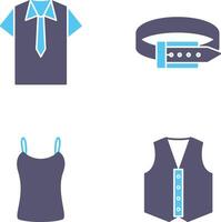 camisa y Corbata y cinturón icono vector