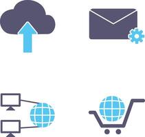 Upload to Cloud and Message Settings Icon vector