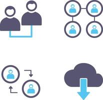 Connected Profiles and relation Icon vector