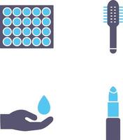 Colored Palette and Comb Icon vector