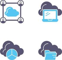 Network and Laptop Icon vector