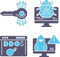 Key Code and Malware Icon vector