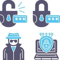 Unlock and Protect Icon vector