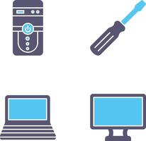 Cpu and Screw driver Icon vector