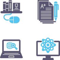 Digital Library and Essay Icon vector