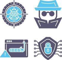 Bug Target and Hacker Icon vector