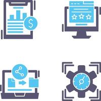 Financial Analytics and Webpage Icon vector