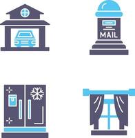 Garage and Mail Box Icon vector