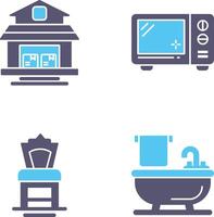 Warehouse and Microwave Icon vector