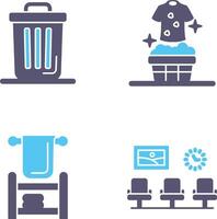 Trash Can and Laundary Icon vector