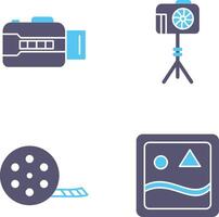 open camera and camera stand Icon vector