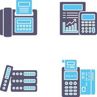 Fax and calculating Icon vector