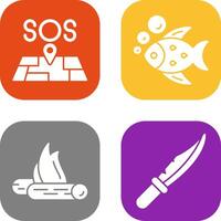 Sos and Fish Icon vector