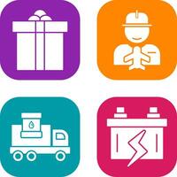 Gift Box and Worker Icon vector