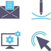 email documents and draw curve Icon vector