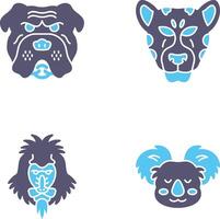 Bulldog and leopard Icon vector