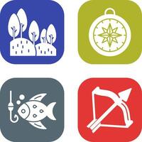 Forest and Compass Icon vector
