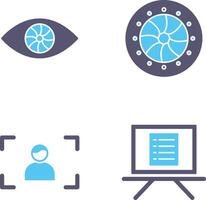 eye and optical diaphram Icon vector