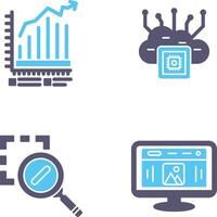 Bar Chart and Cloud Computing Icon vector