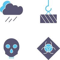 lluvia y pesado maquinaria icono vector