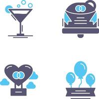 Coktail and Wedding Icon vector