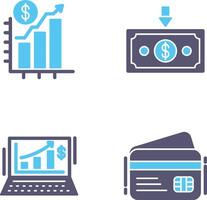 Chart Up and Money Down Icon vector