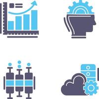 Growth Chart and Machine Learning Icon vector