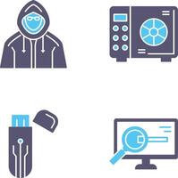 Safe Box and Hacker Icon vector