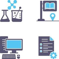 Sign Board and Chemistry Icon vector